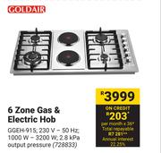Goldair 6 Zone Gas & Electric Hob GGEH-915