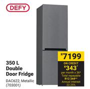 Defy 350L Double Door Fridge Metallic DAC622