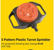 Garden Master 5 Pattern Plastic Turret Sprinkler
