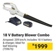 Airspeed, 209Km/h, Includes 18V Battery & Charger, Ideal For Leaf Blowing.
