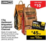 Living Out Hardwood Briquettes/ Lumpwood Charcoal 587370, 587372-4Kg Each