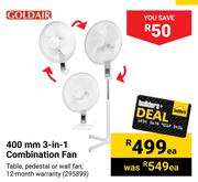 Goldair 400mm 3-In-1 Combination Fan 295899-Each