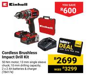 Einhell Cordless Brushless Impact Drill Kit 784174