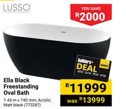Lusso Ella Black Freestanding Oval Bath 1.43m x 740mm 