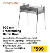 Megamaster 900mm Freestanding Barrel Braai