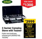 Outback 2 Burner Camping Stove With Toaster