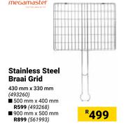 Megamaster Stainless Steel Braai Grid-430mm x 330mm