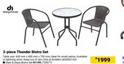 Design House 3 Piece Thunder Bistro Set