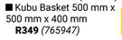 Design House Kubu Basket & Handles 500mm x 500mm x 400mm