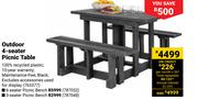 Outdoor 6 Seater Picnic Bench