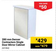 280mm Denver Contractors Single Door Mirror Cabinet 631864