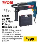 Ryobi 500W 20mm SDS Plus Rotary Hammer Drill ED-500