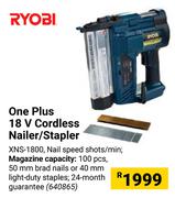 Ryobi One Plus 18V Cordless Nailer/Stapler XNS-1800