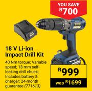 Ryobi 18V Li-Ion Impact Drill Kit 771613