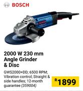 Bosch 2000W 230mm Angle Grinder & Disc