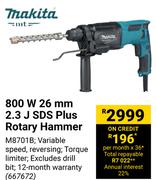 Makita 800W 26mm 2.3 J SDS Plus Rotary Hammer