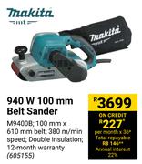 Makita 940W 100mm Belt Sander