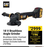 CAT 18V Brushless Angle Grinder
