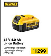 Dewalt 18V 4.0 Ah Li-Ion Battery