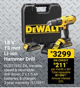 Dewalt 18V 13mm Li-Ion Hammer Drill