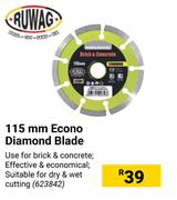 Ruwag 115mm Econo Diamond Blade