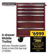 Mastercraft 6-Drawer Mobile Trolley 774056