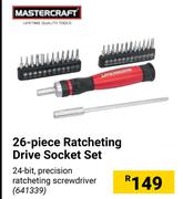 Mastercraft 26-Piece Ratcheting Drive Socket Set 641339