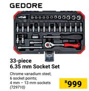 Gedore 33-Piece 6.35mm Socket Set 729710