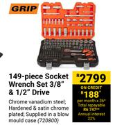 Grip 149-Piece Socket Wrench Set 3/8" & 1/2" Drive 720800