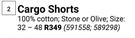 Beck Cargo Shorts 591558, 589298