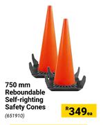 750mm Reboundable Self-Righting Safety Cones 651910-Each