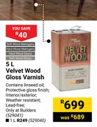 Fired Earth 1L Velvet Wood Gloss Varnish