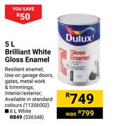 Dulux 6L Brilliant White Gloss Enamel