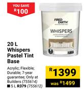 Fired Earth 20L Whispers Pastel Tint Base