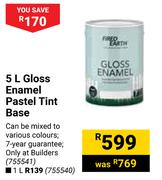Fired Earth 5L Gloss Enamel Pastel Tint Base