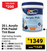 Dulux 20L Acrylic PVA Pastel Tint Base