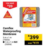 Sika Cemflex Waterproofing Membrane 5m x 1m
