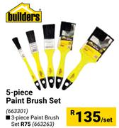 Builders 5 Piece Paint Brush Set-Per Set