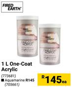 Fired Earth One-Coat Aquamarine 705661-1Ltr Each