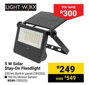 Light Worx 5W Solar Stay-On Floodlight 783322
