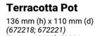 Terracotta Pot 136mm x 110mm