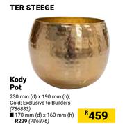 TER STEEGE Kody Gold Pot 170mm x 160mm