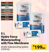 Fired Earth DampX Hydro Force Waterproofing With Free Membrane-5Ltr Each