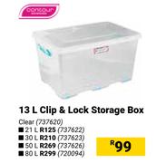 Contour 80Ltr Clip & Lock Storage Box