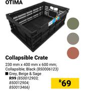 Otima Collapsible Crate (Grey, Beige & Sage)-Each
