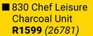 Chef 830 Chef Charcoal Charcoal Unit