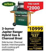 Outback 3-Burner Jupiter Ranger Hybrid Gas & Charcoal Braai 850002260