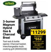 Outback 3-Burner Magnum Hybrid Gas & Charcoal Braai 850002258