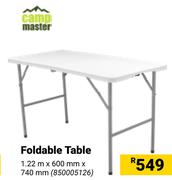 Camp Master Foldable Table 1.22m x 600mm x 740mm