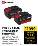 Einhell PXC 2 x 4.0 Ah Twin Charger Battery Kit 786273